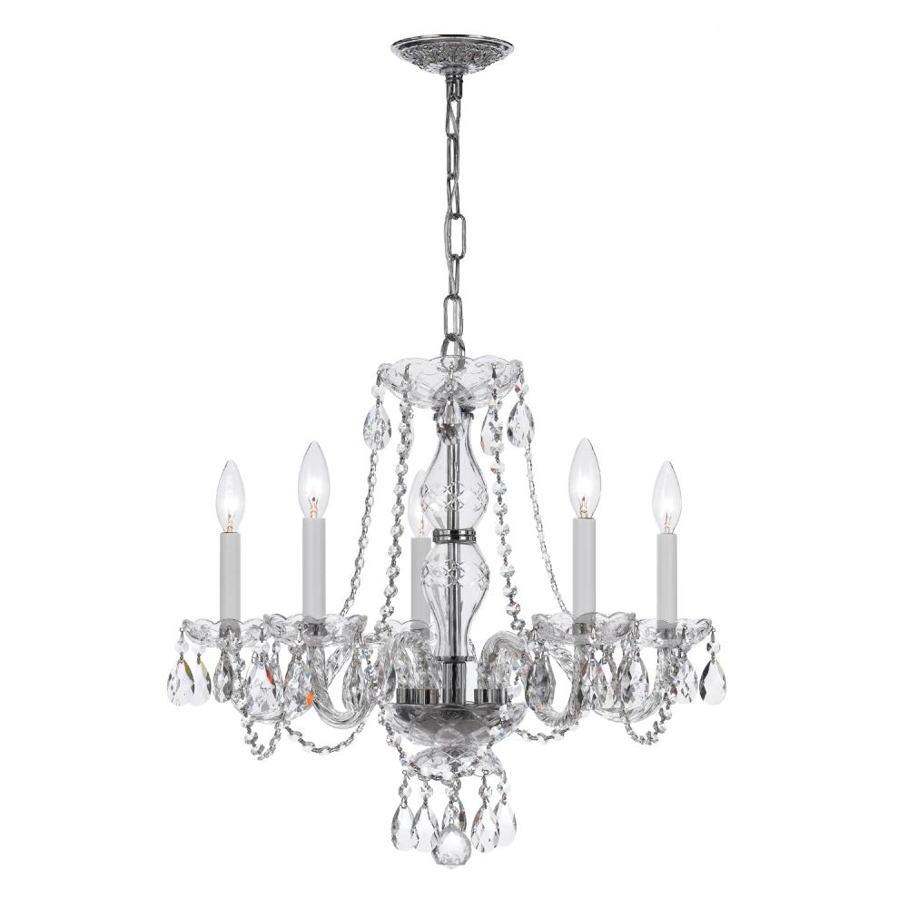 Traditional Crystal 21'' Swarovski Spectra Crystal Polished Chrome Chandelier