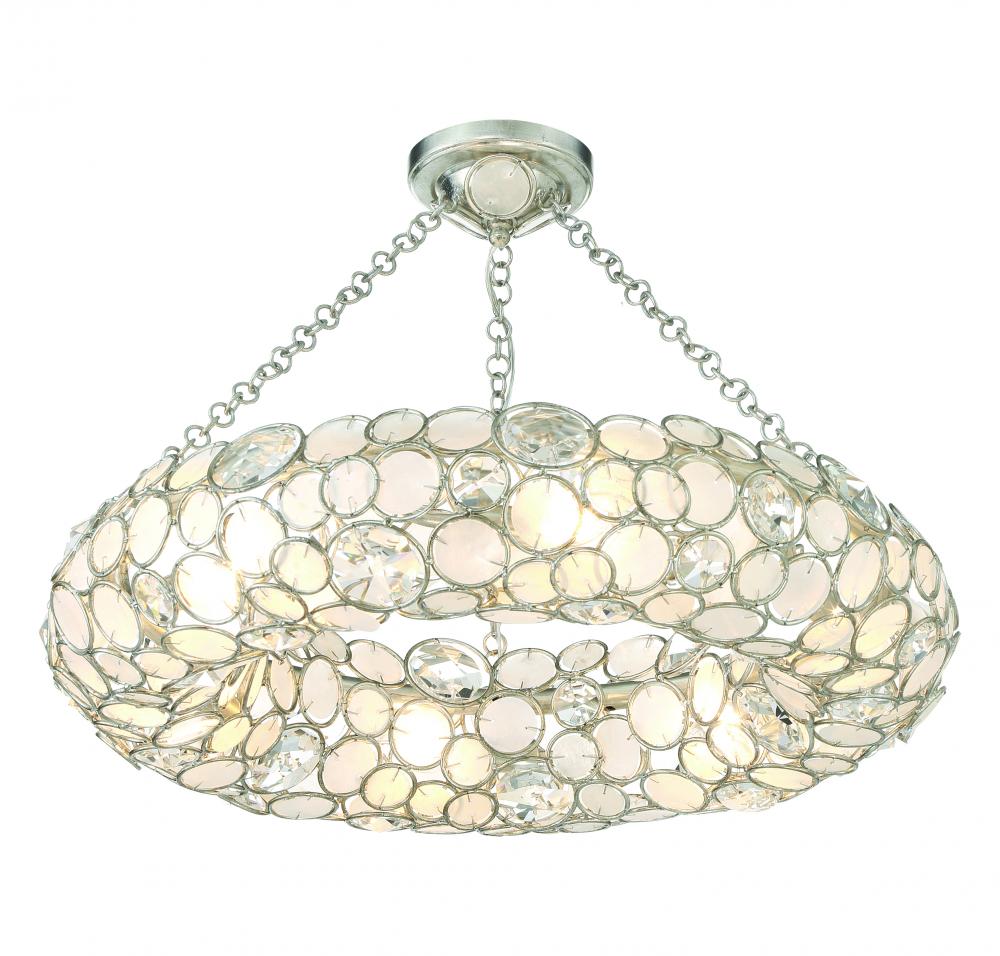 Palla 24'' Antique Silver Semi Flush Mount