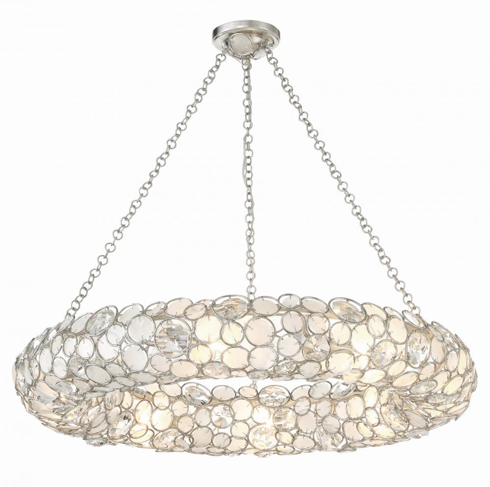 Palla 32'' Antique Silver Chandelier
