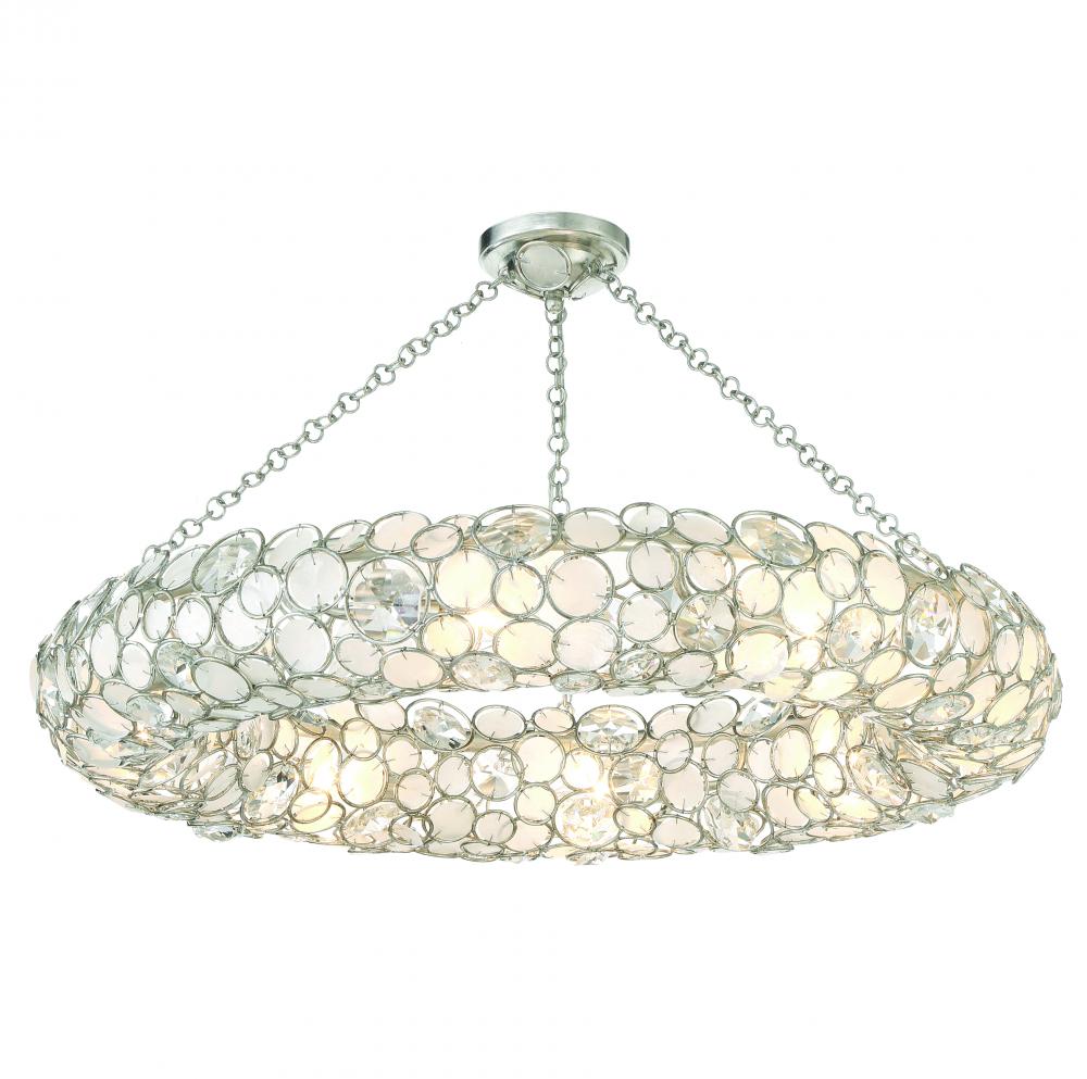 Palla 32'' Antique Silver Semi Flush Mount