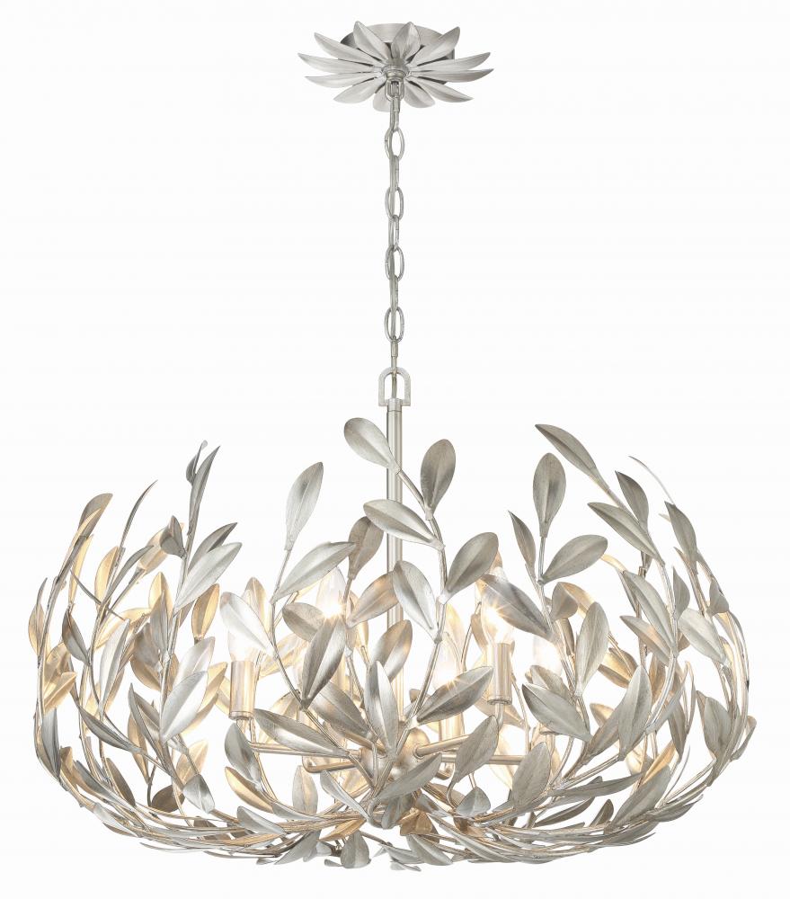 Broche 27'' Antique Silver Chandelier