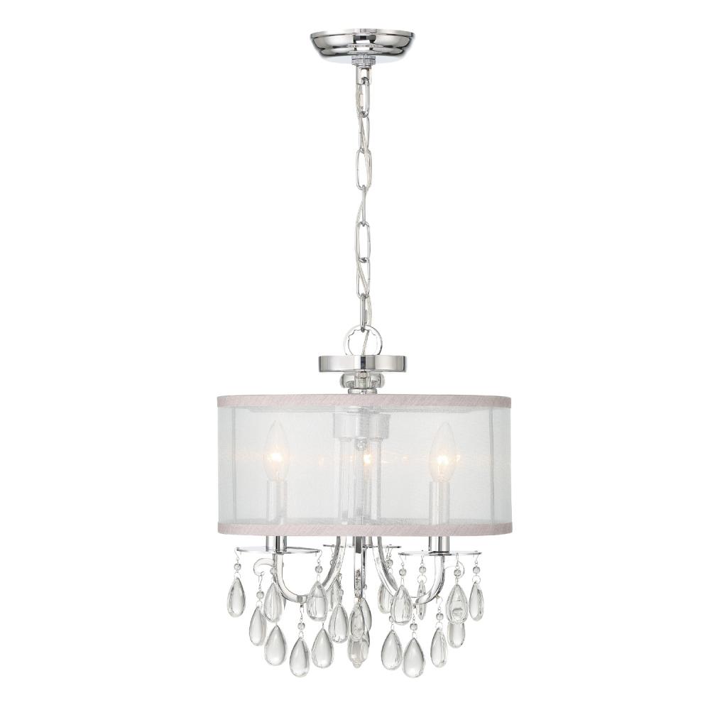 Hampton 14'' Drum Shade Polished Chrome Chandelier