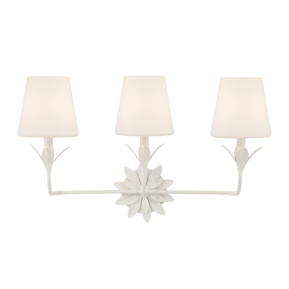 Broche 3 Light Matte White Bathroom Vanity