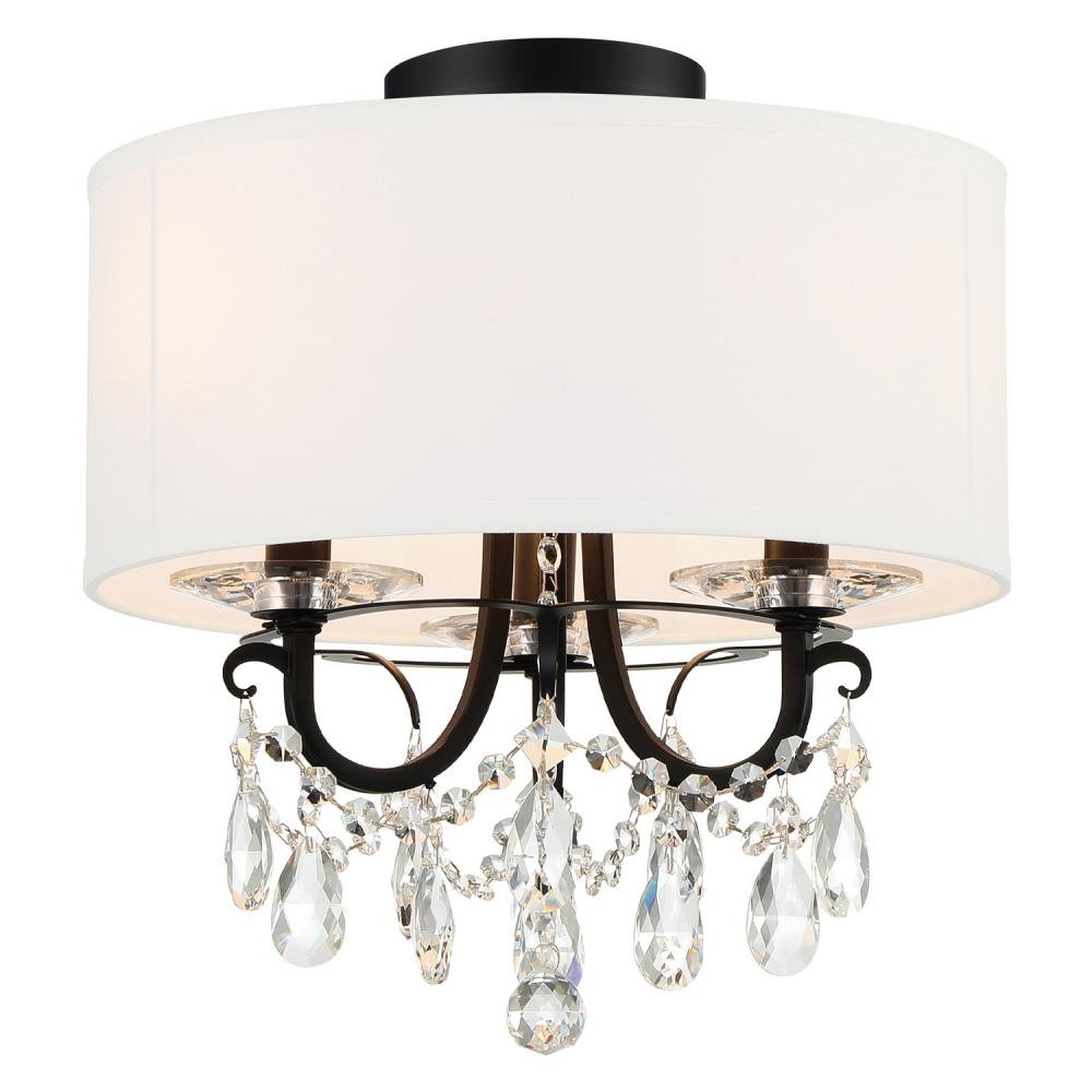 Othello 14'' Matte Black Semi Flush Mount