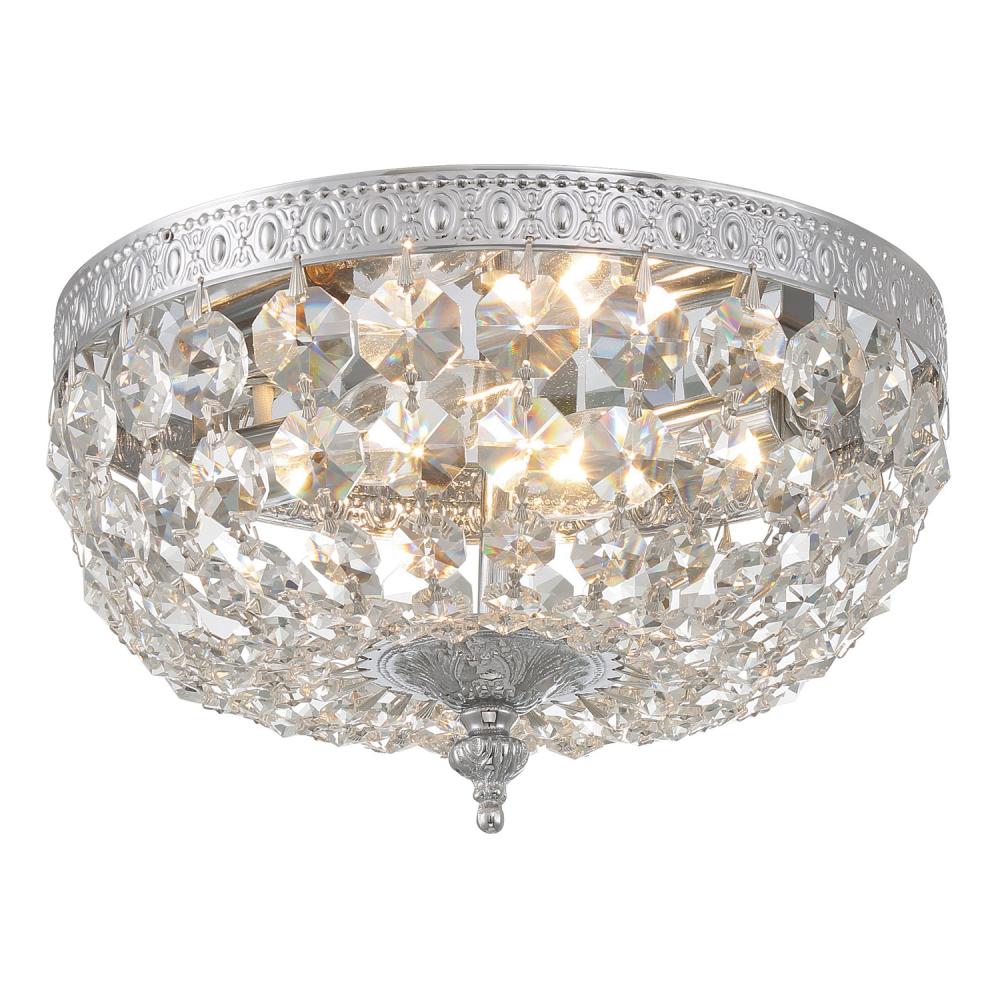 Crystorama 2 Light Spectra Crystal Polished Chrome Flush Mount