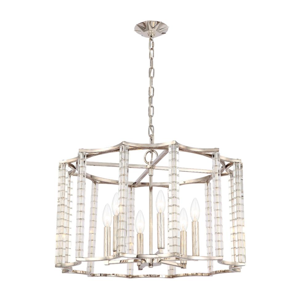 Carson 28'' Polished Nickel Chandelier