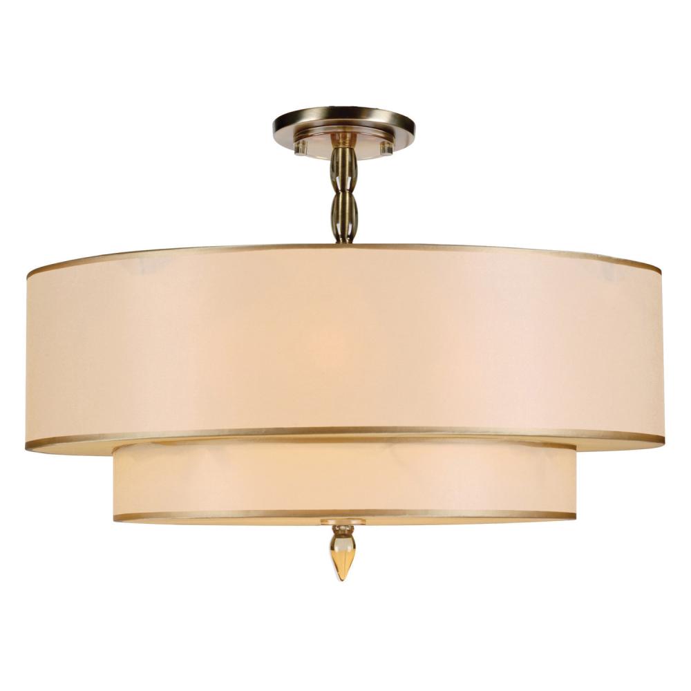 Luxo 26'' Antique Brass Semi Flush Mount