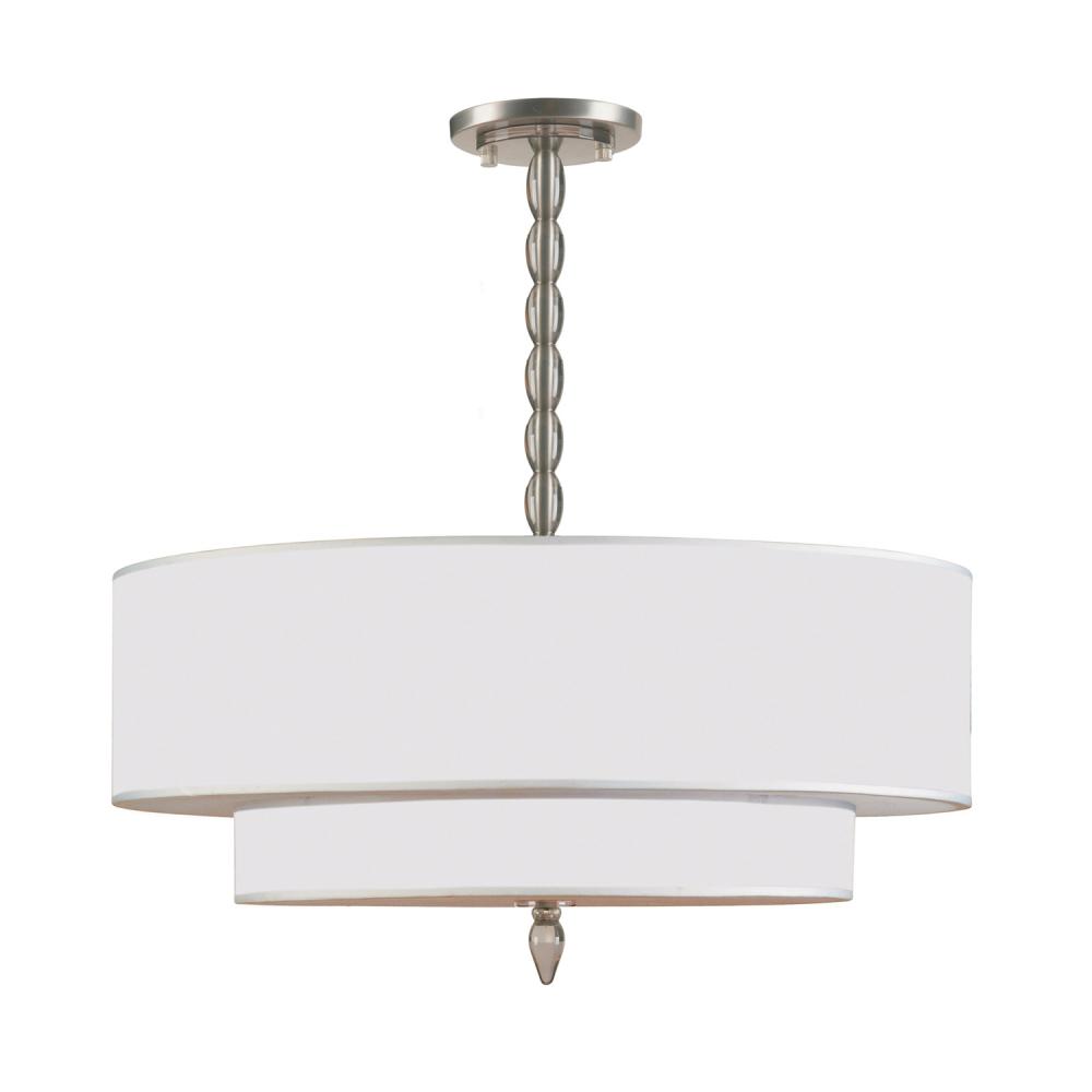 Luxo 26'' Drum Shade Satin Nickel Chandelier