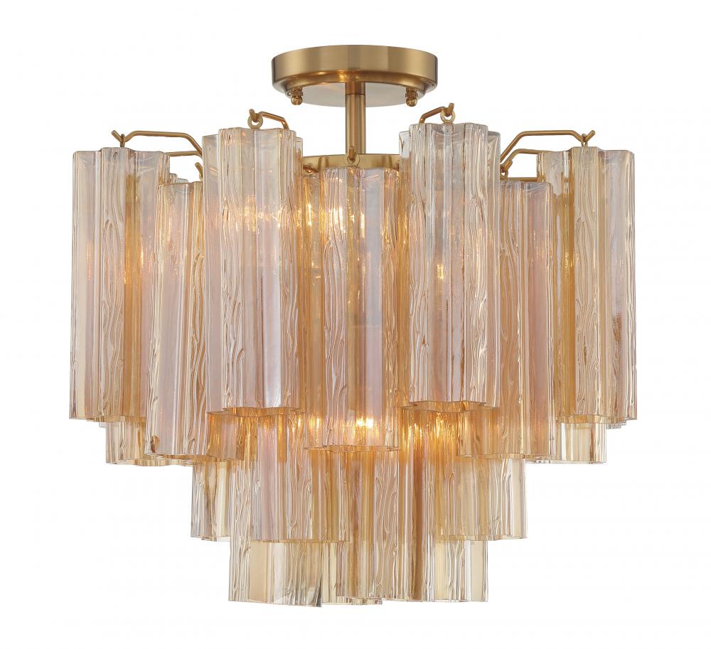Addis 17.75'' Aged Brass Semi Flush Mount