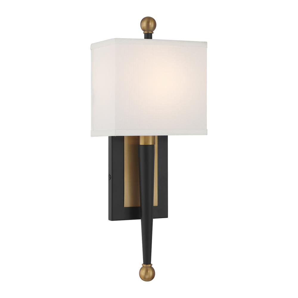Ardson 7'' Matte Black + Vibrant Gold Sconce