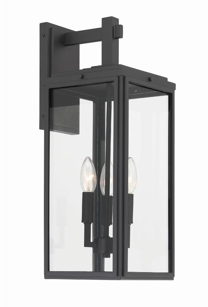 Byron 7.5'' Matte Black Outdoor Sconce