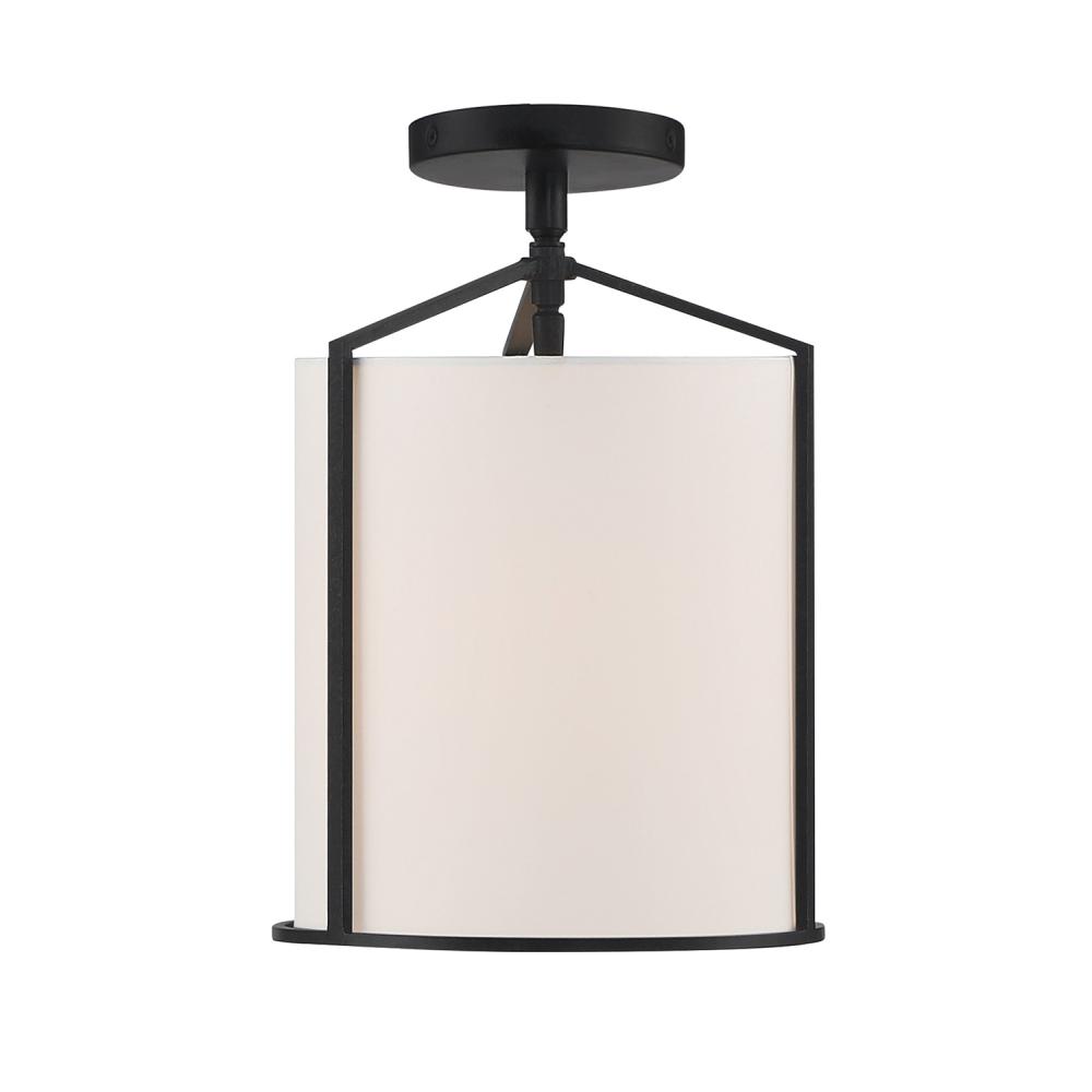 Carlyn 10'' Black Semi Flush Mount