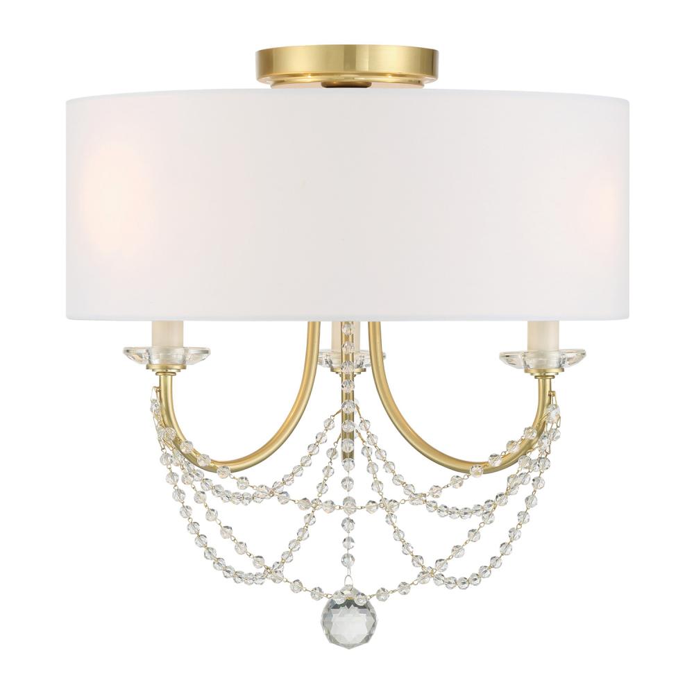 Delilah 15.75'' Aged Brass Semi Flush Mount