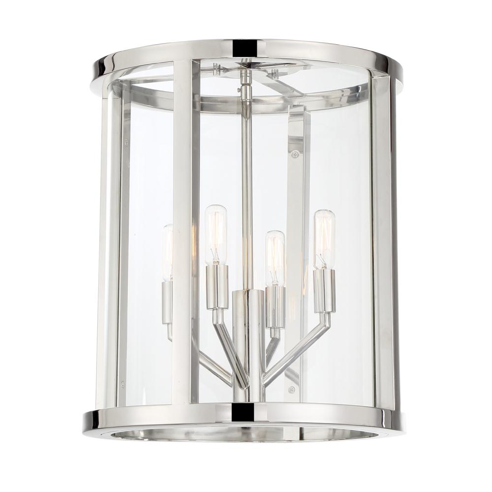 Libby Langdon Devon 14'' Polished Nickel Semi Flush Mount