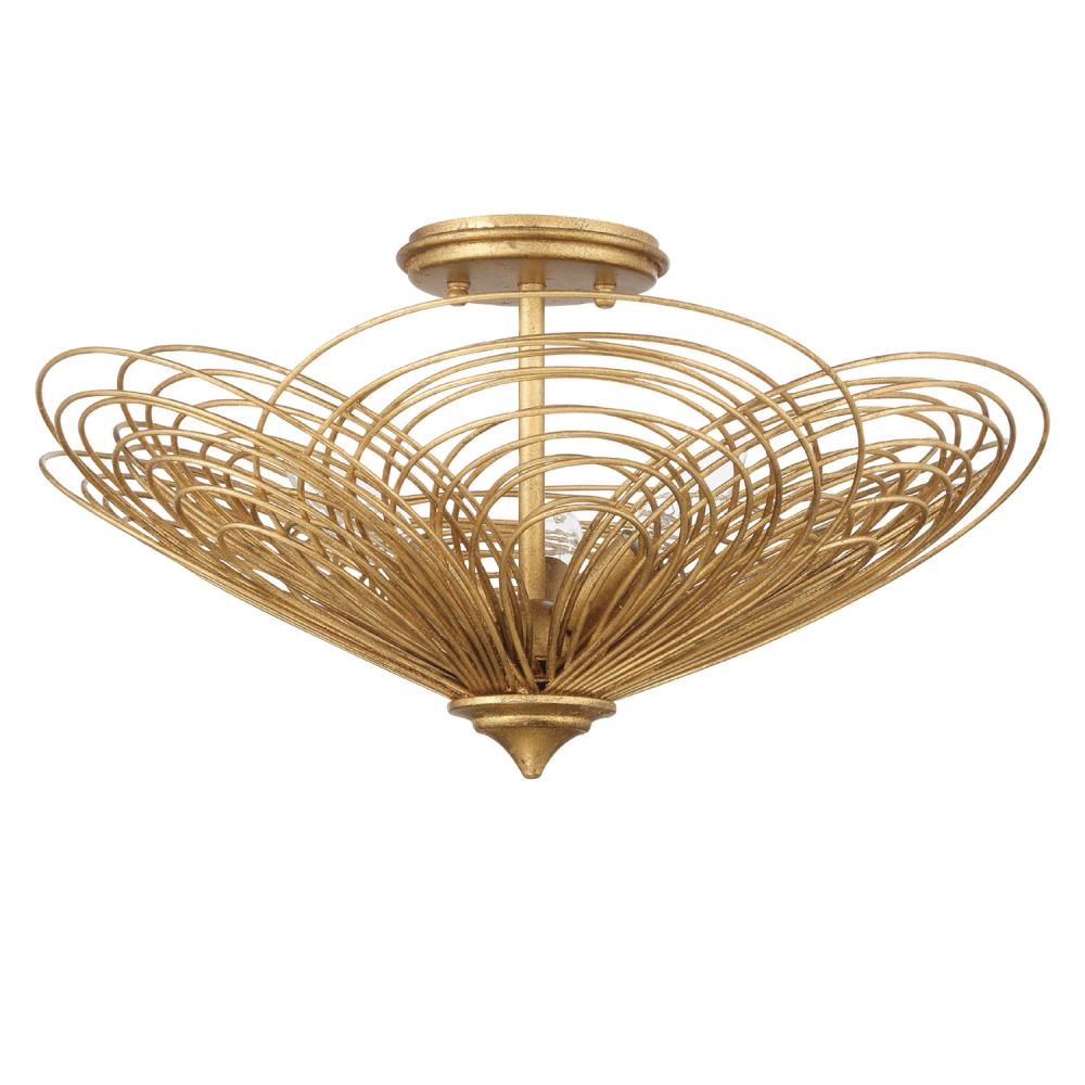 Doral 19'' Renaissance Gold Semi Flush Mount