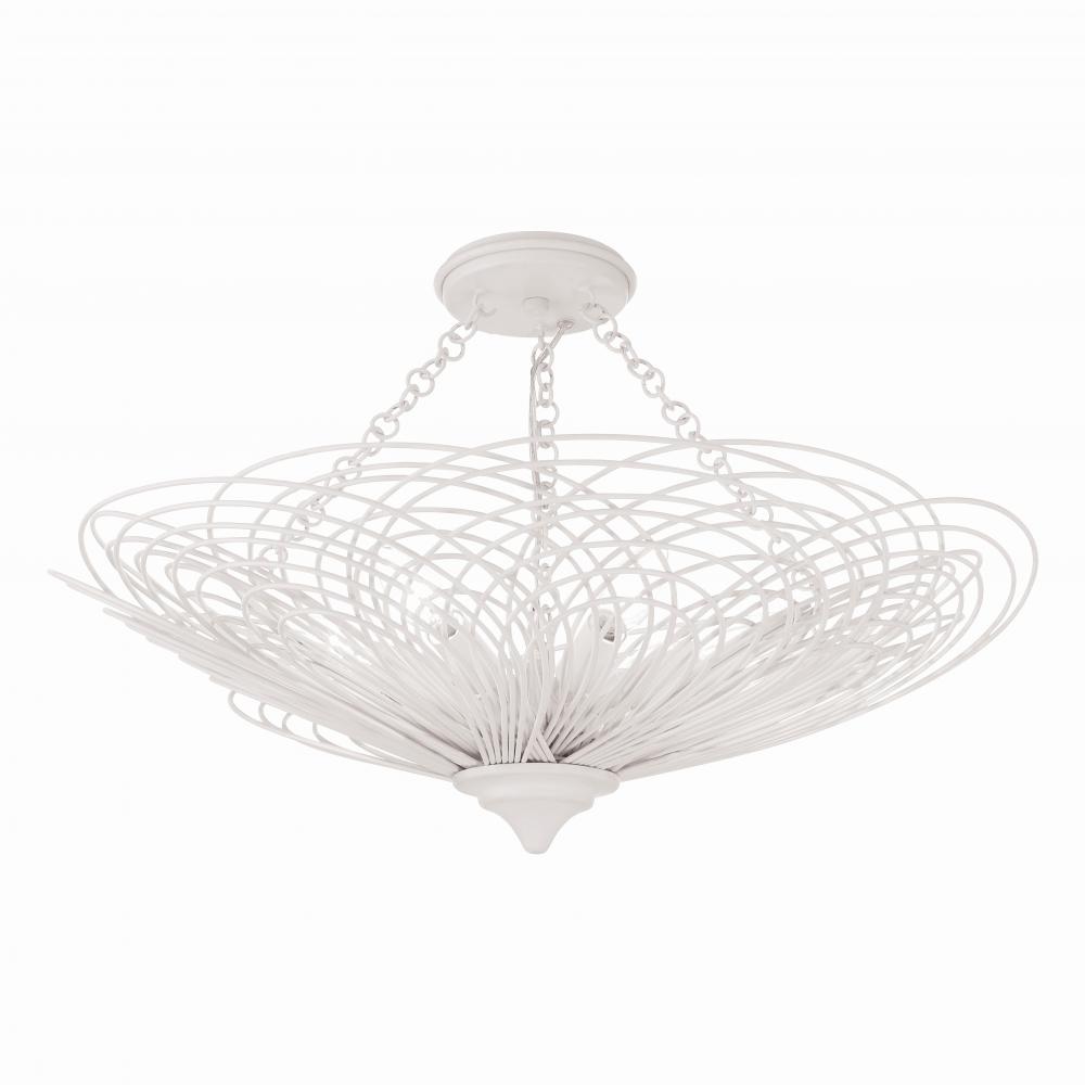 Doral 24'' Matte White Semi Flush Mount