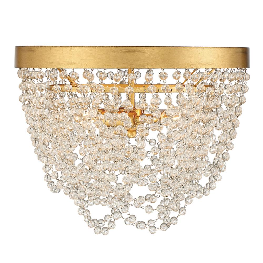 Fiona 13.75'' Antique Gold Flush Mount