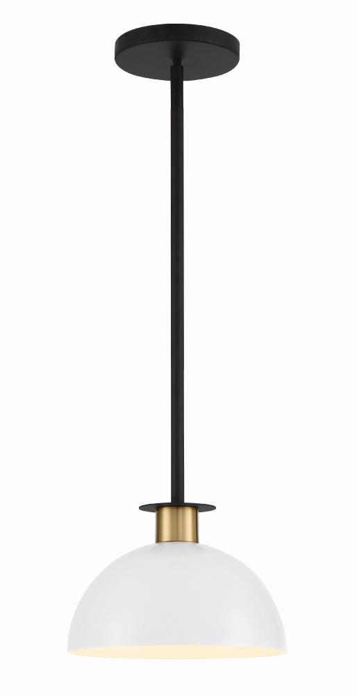 Gigi 10'' Black + Aged Brass Pendant