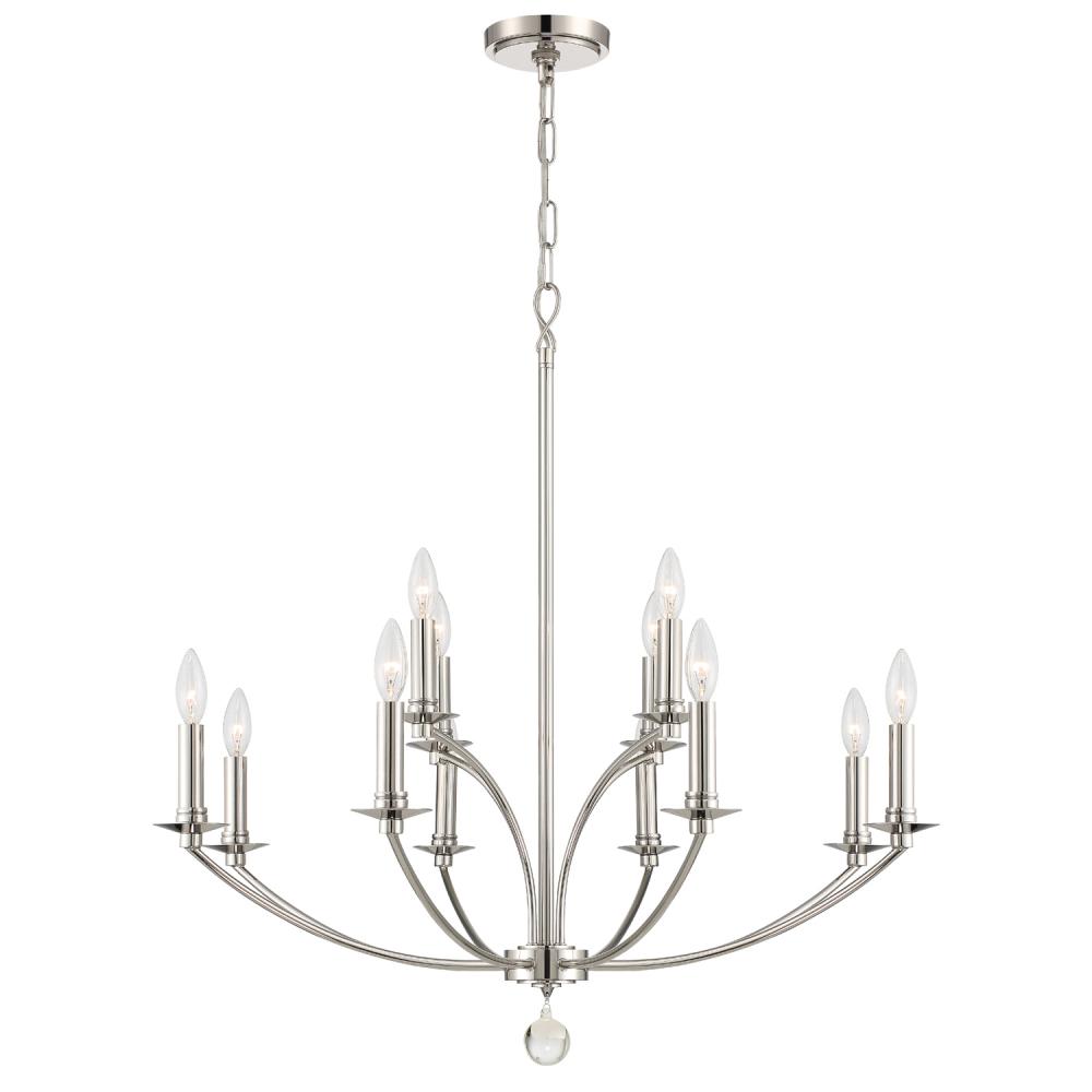 Mila 32'' Polished Nickel Chandelier