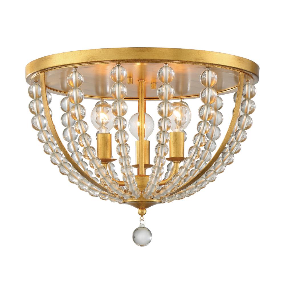 Roxy 16.5'' Antique Gold Flush Mount