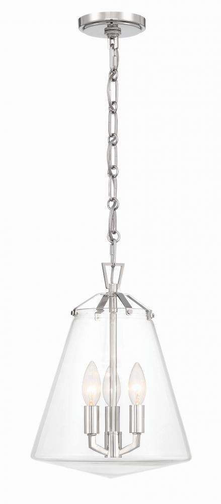 Voss 11'' Polished Nickel Pendant