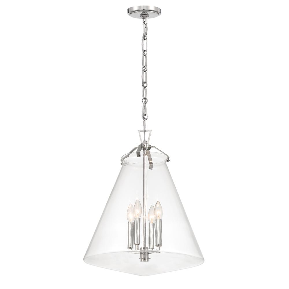 Voss 18'' Polished Nickel Pendant