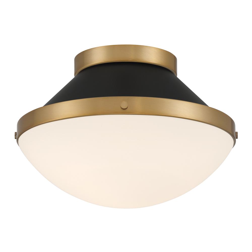 Xander 12.25'' Vibrant Gold + Matte Black Flush Mount