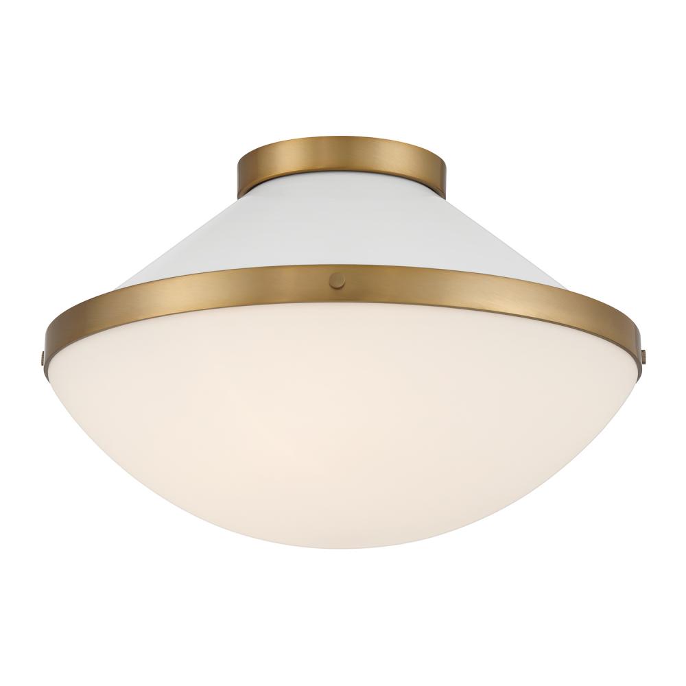 Xander 16.25'' Vibrant Gold + White Flush Mount