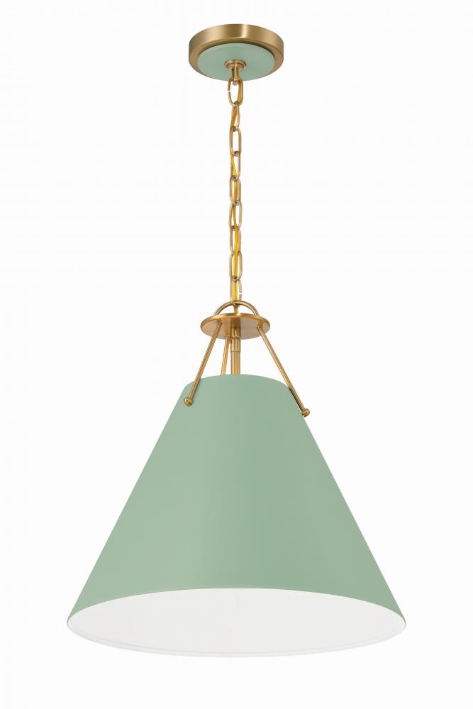 Xavier 16'' Vibrant Gold + Green Pendant