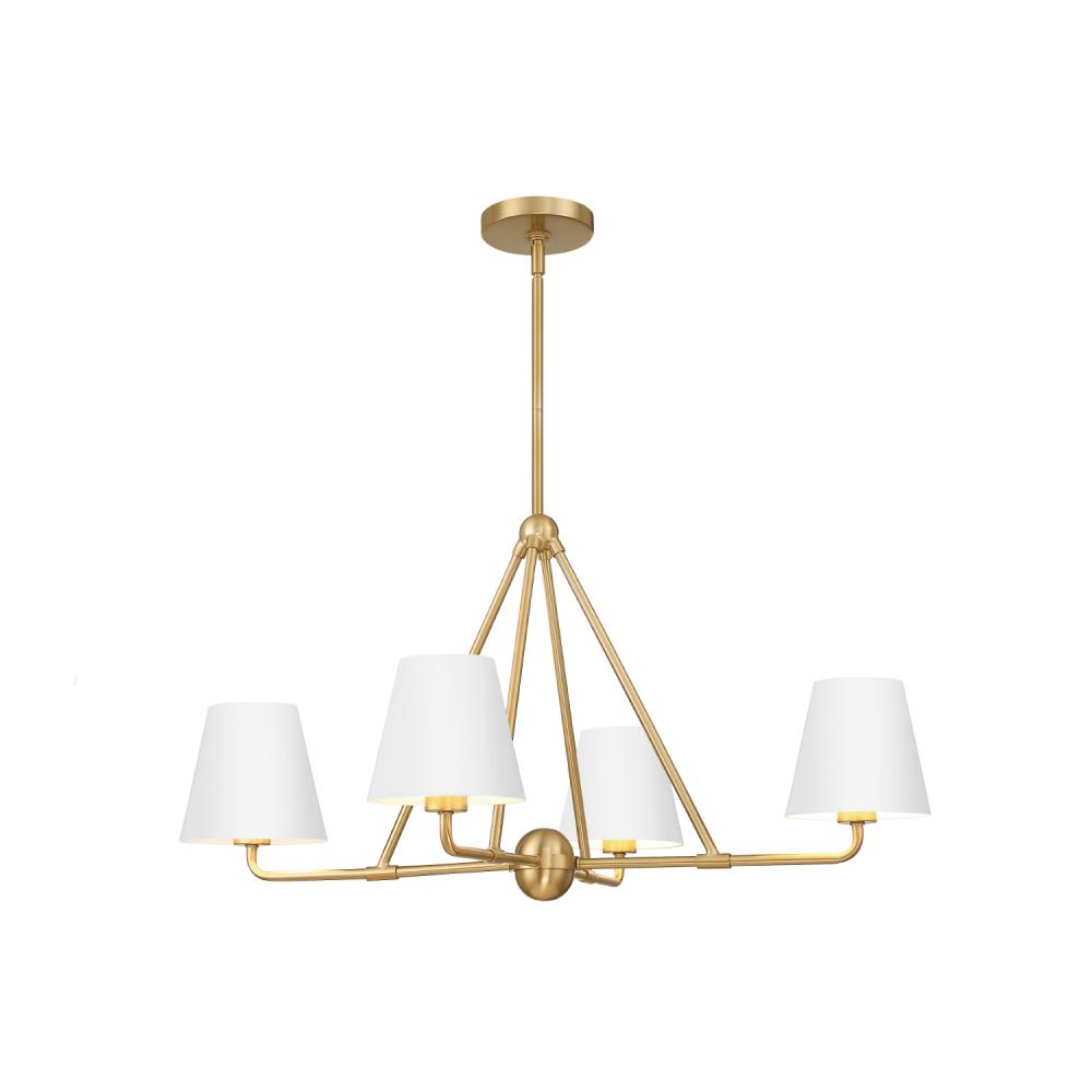 Xavier 31.75'' Vibrant Gold + White Chandelier