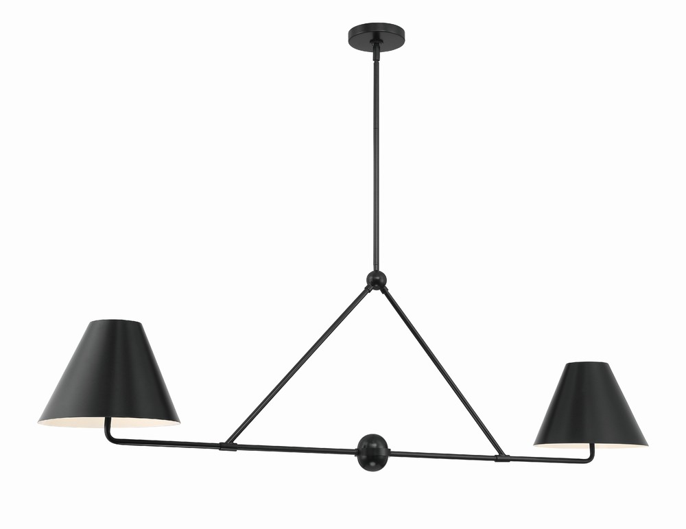 Xavier 4 Light Matte Black Linear Chandelier