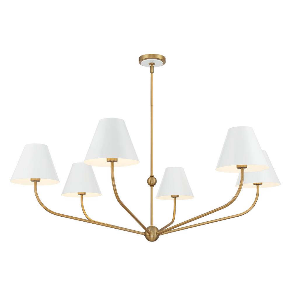 Xavier 48'' Vibrant Gold + White Chandelier