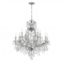 Crystorama 4412-CH-CL-MWP - Maria Theresa 28'' Hand Cut Crystal Polished Chrome Chandelier