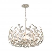 Crystorama 566-SA - Broche 23'' Antique Silver Chandelier
