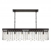 Crystorama 8407-FB - Hollis 6 Light Forged Bronze Linear Chandelier