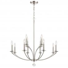 Crystorama MIL-8012-PN - Mila 32'' Polished Nickel Chandelier