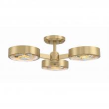 Crystorama ORS-733-MG - Orson 22.5'' Modern Gold Semi Flush Mount