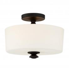 Crystorama TRA-A3302-BF - Travis 12.5'' Black Forged Semi Flush Mount