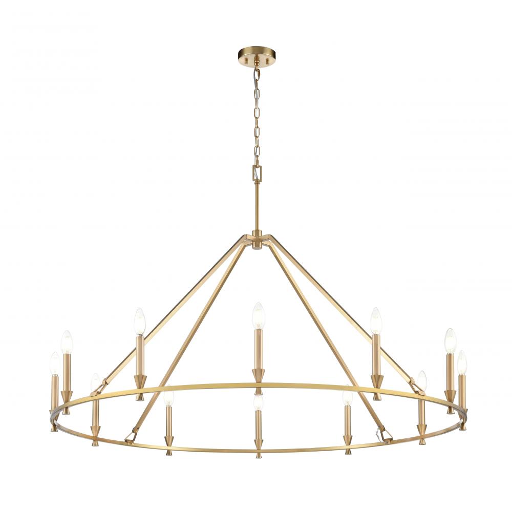 CARISBROOKE 50" CHANDELIER, BRASS