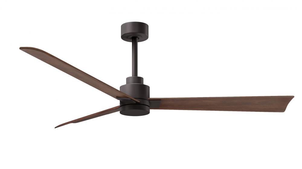 Alessandra - 56" Three Blade Transitional Ceiling Fan - Textured Bronze Finish - Walnut Tone Bla