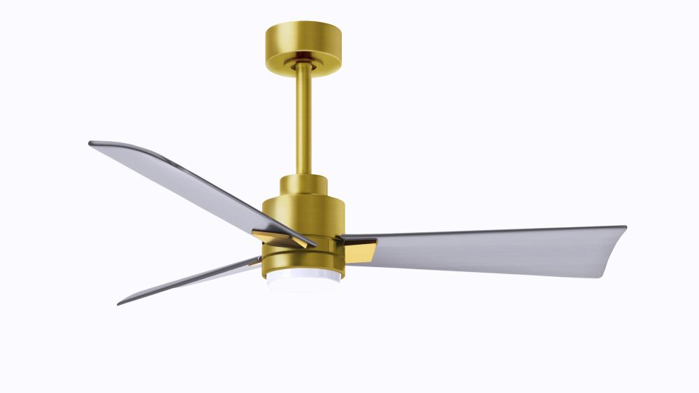 Alessandra-42" Three Blade Transitional Ceiling Fan-5CCT Integrated LED-Brushed Brass Finish