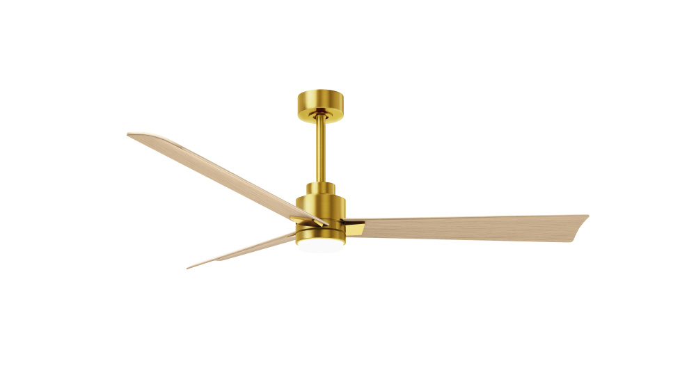 Alessandra-56" Three Blade Transitional Ceiling Fan-5CCT Integrated LED-Brushed Brass Finish