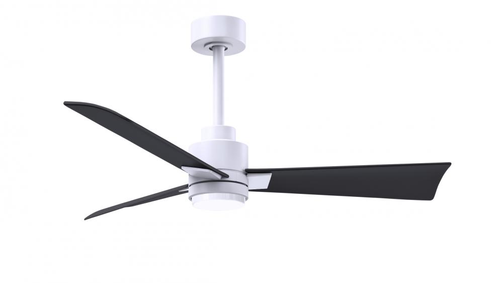 Alessandra-42" Three Blade Transitional Ceiling Fan-5CCT Integrated LED-Matte White Finish