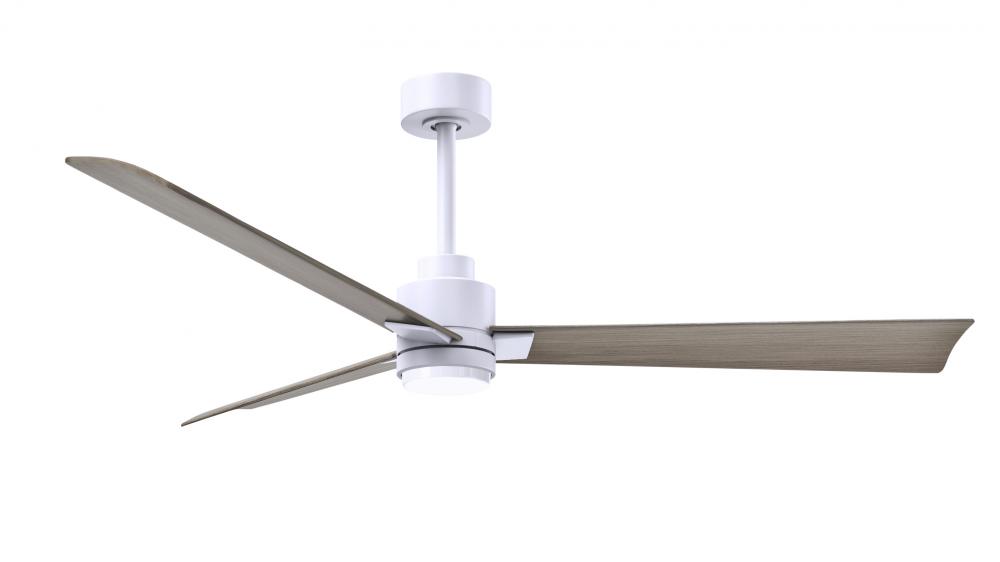 Alessandra-56" Three Blade Transitional Ceiling Fan-5CCT Integrated LED-Matte White Finish