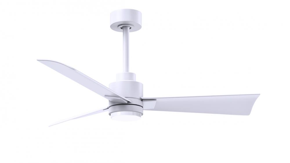 Alessandra-42" Three Blade Transitional Ceiling Fan-5CCT Integrated LED-Matte White Finish