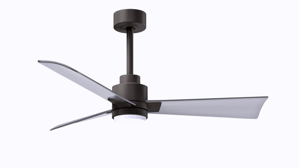 Alessandra-42" Three Blade Transitional Ceiling Fan-5CCT Integrated LED-Textured Bronze Finish