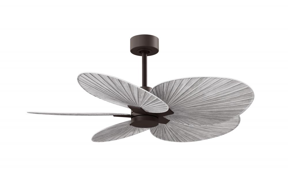 Alessandra Tropical - Five Blade Ceiling Fan - Textured Bronze Finish - Barn Wood Tone Blades