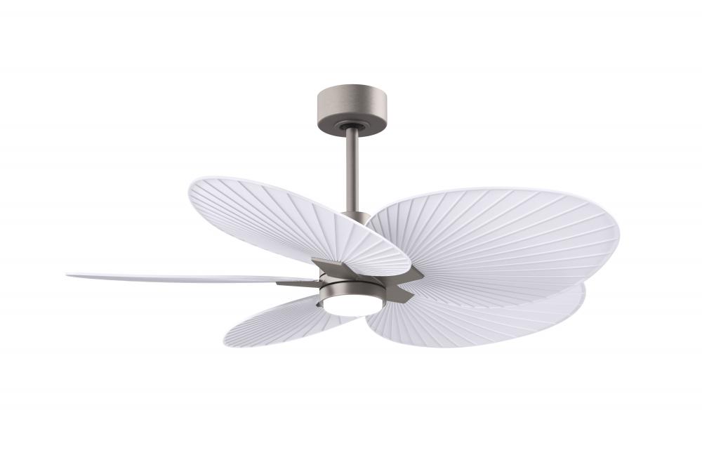 Alessandra Tropical-Five Blade Ceiling Fan-5CCT Integrated LED-Brushed Nickel Finish