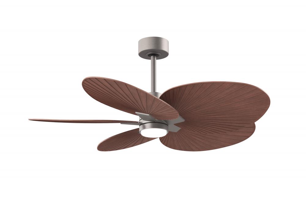Alessandra Tropical-Five Blade Ceiling Fan-5CCT Integrated LED-Brushed Nickel Finish