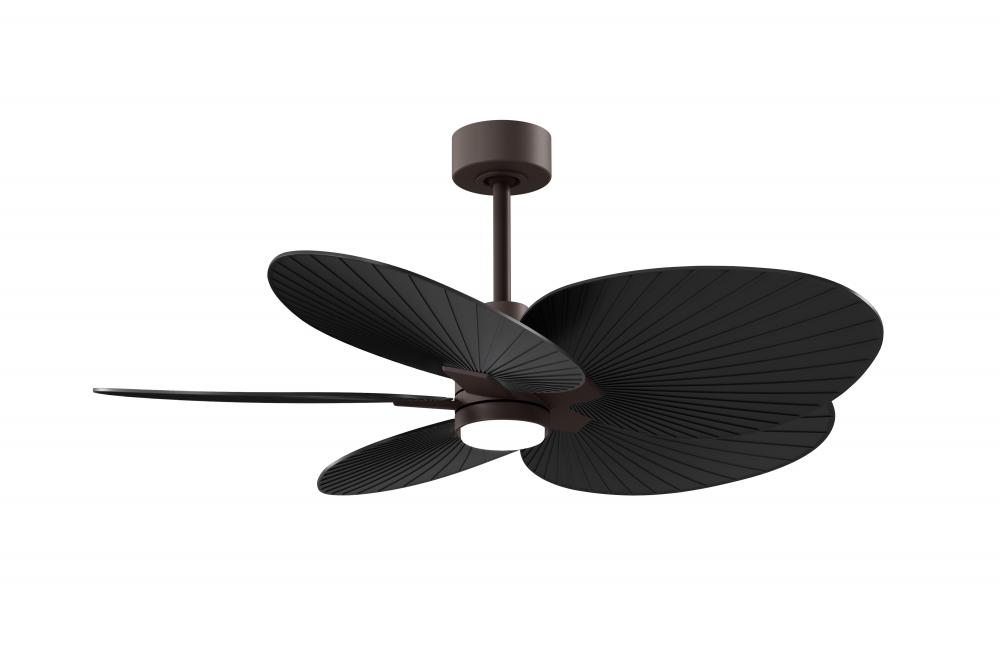 Alessandra Tropical-Five Blade Ceiling Fan-5CCT Integrated LED-Textured Bronze Finish